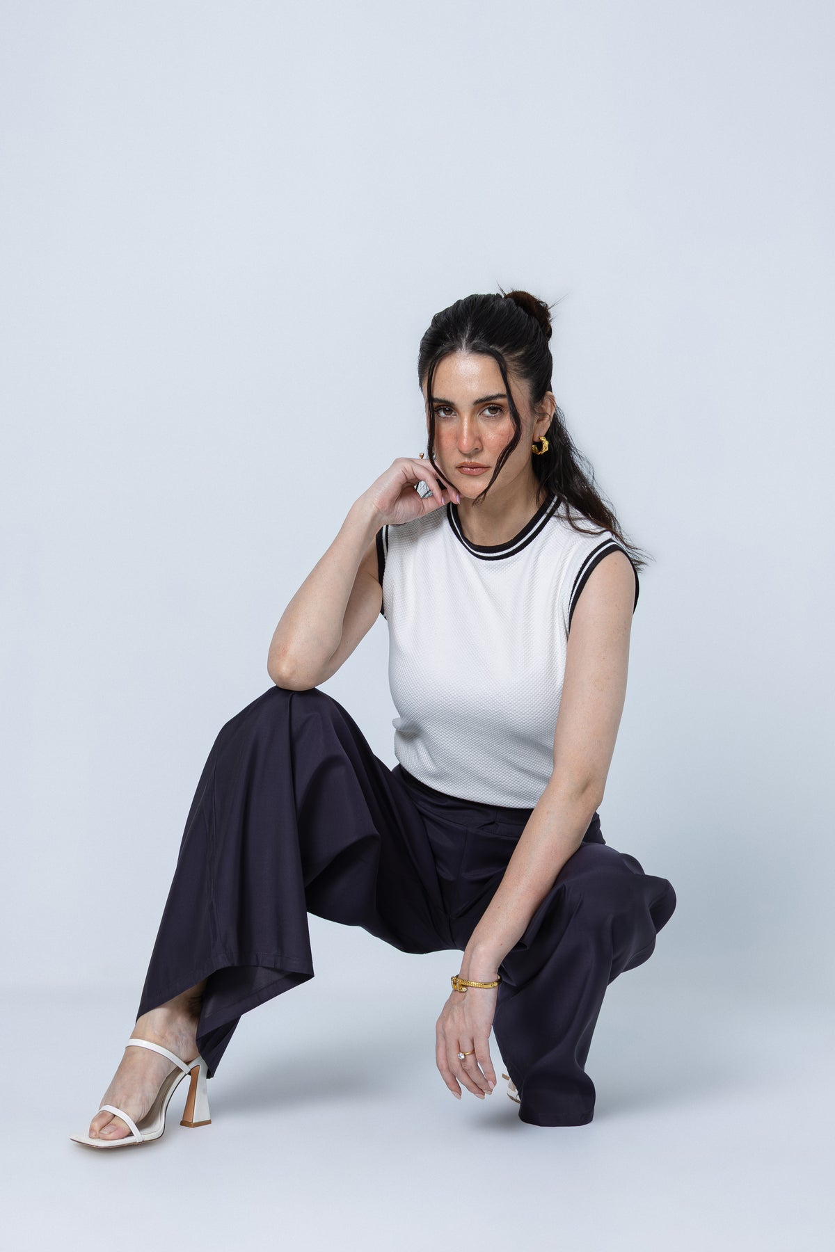 Monochrome Sleeveless Top