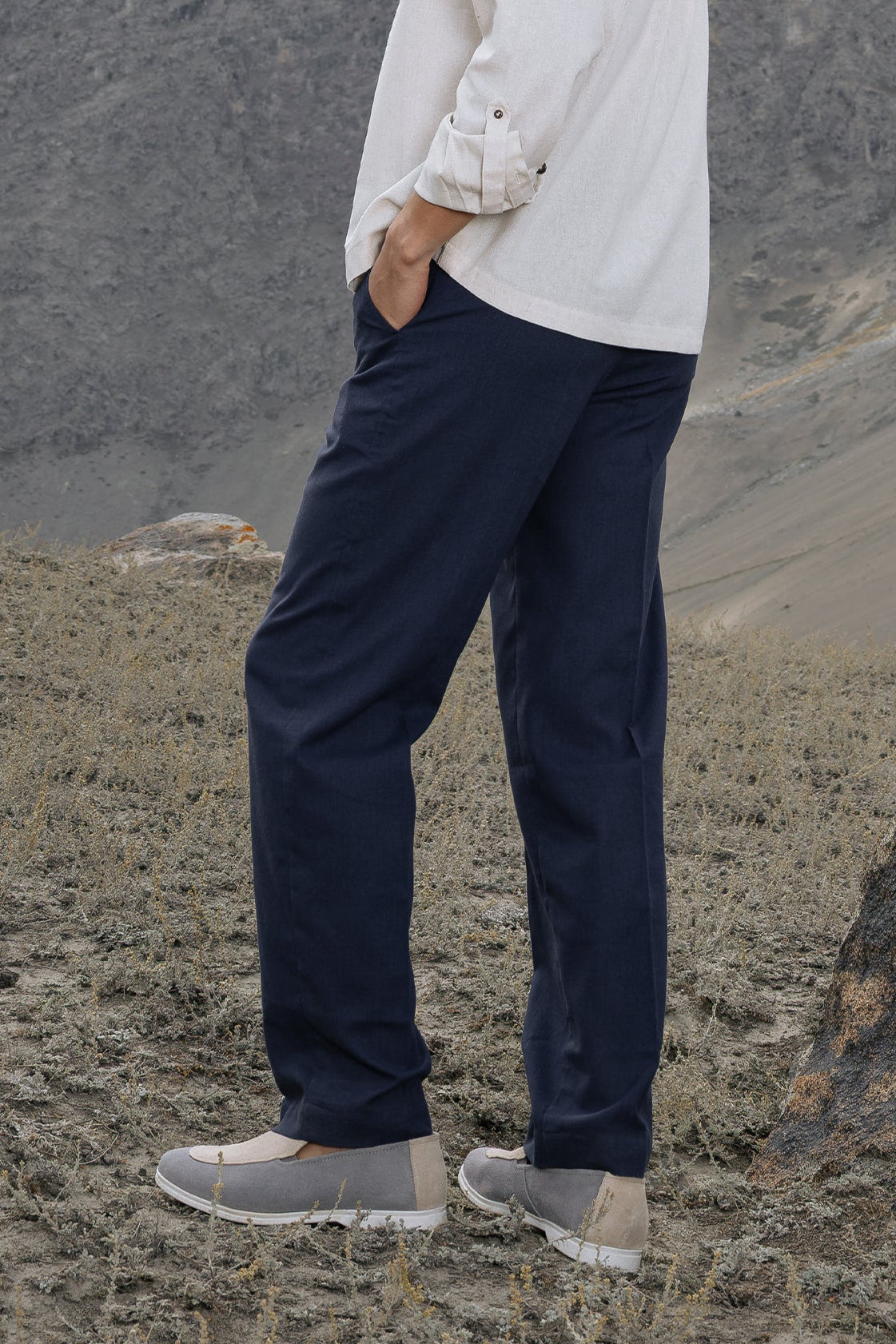 Cyanic Tailored Linen Pants
