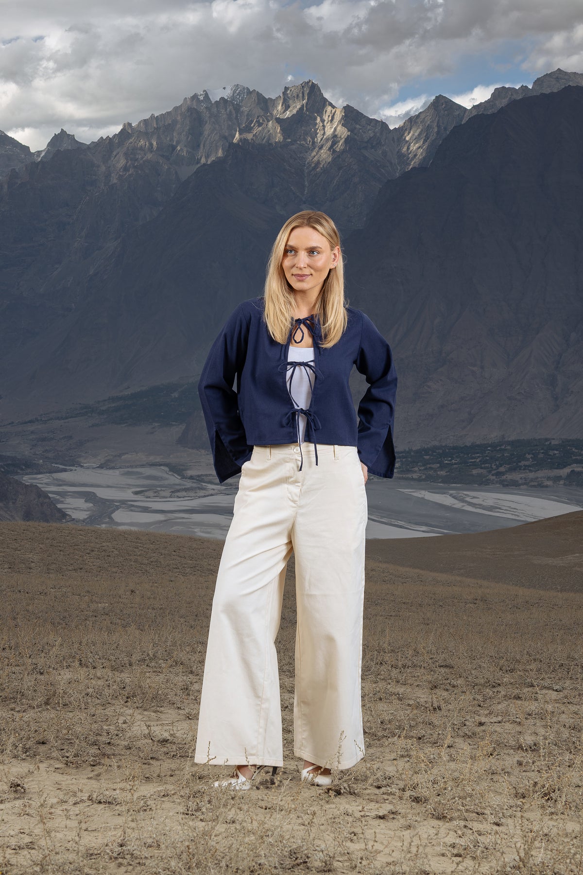 Azure Linen Top