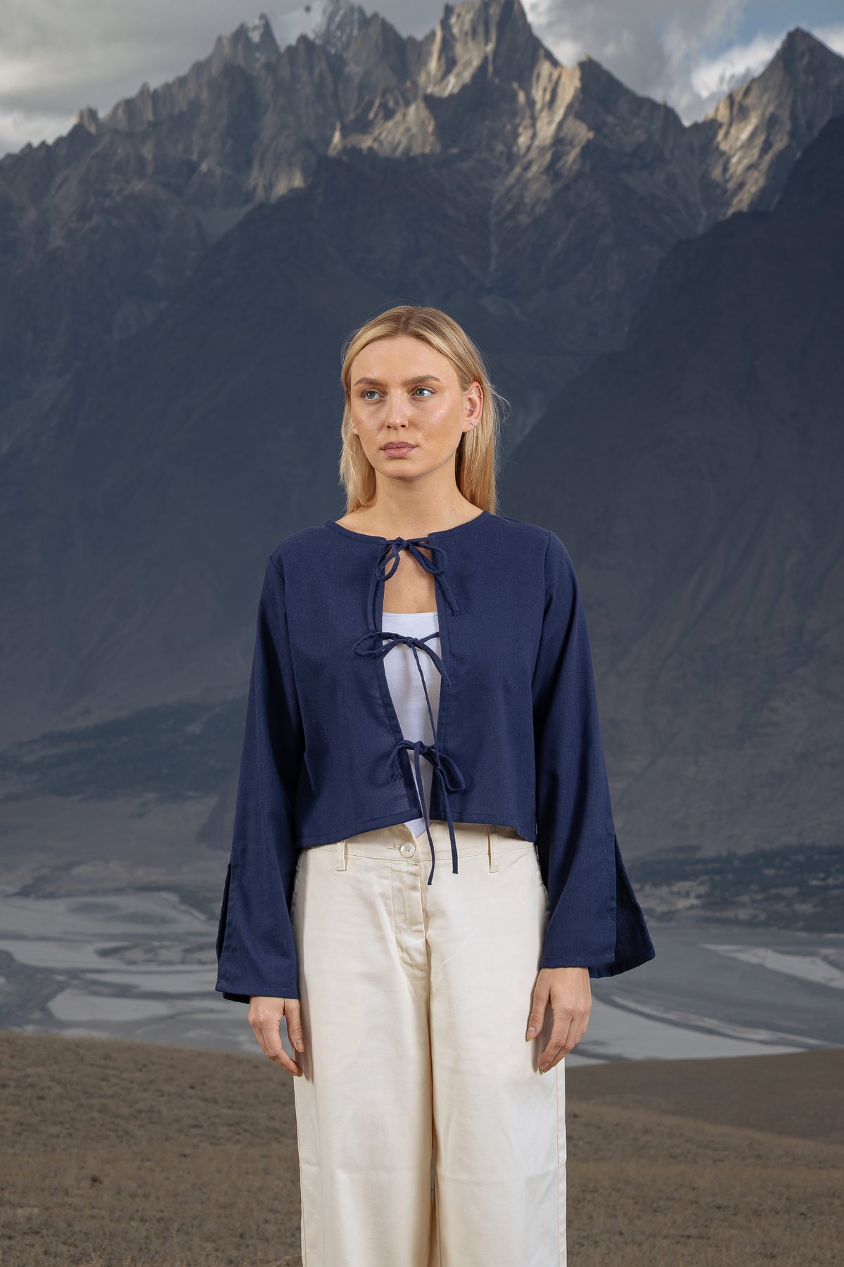 Azure Linen Top