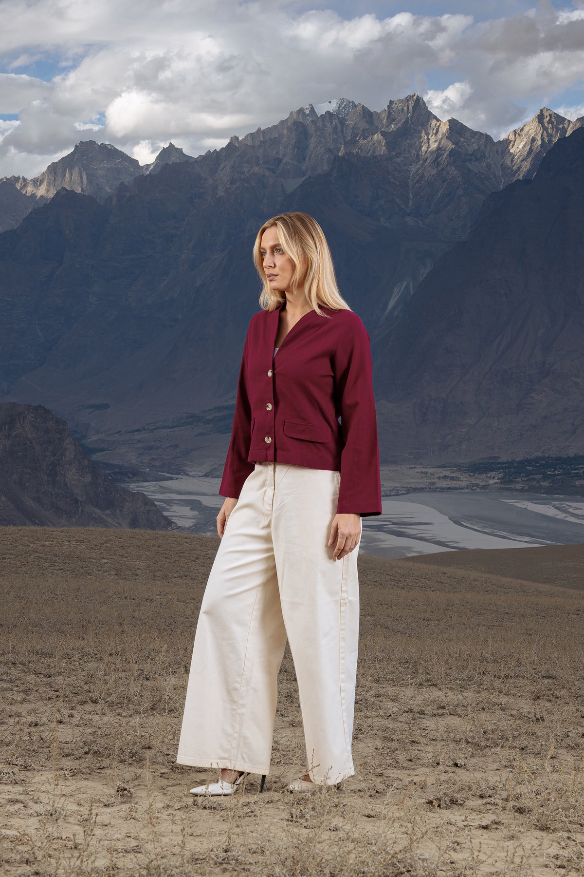 Merlot Linen Blazer