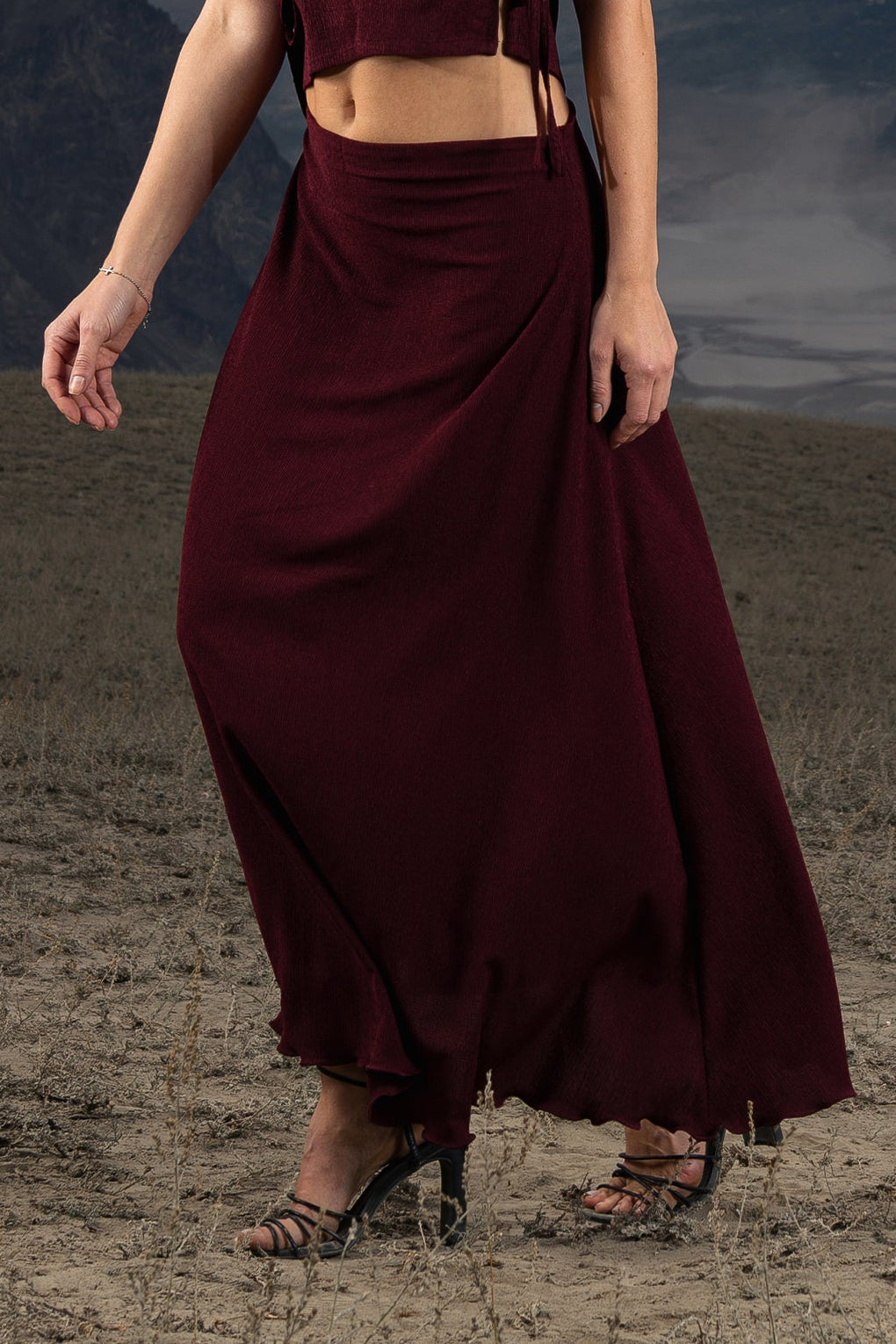 Crimson A-line Skirt