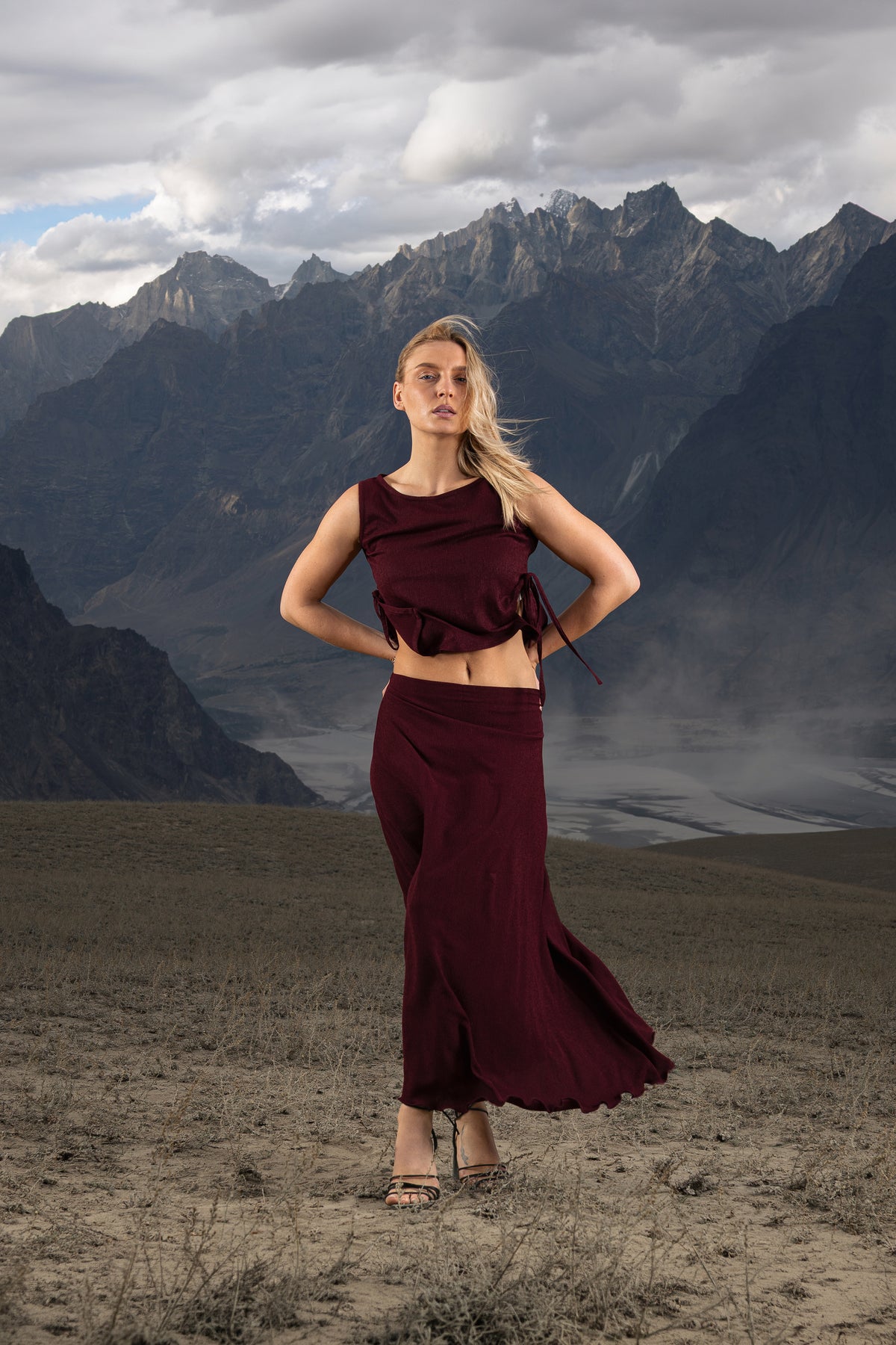 Crimson A-line Skirt