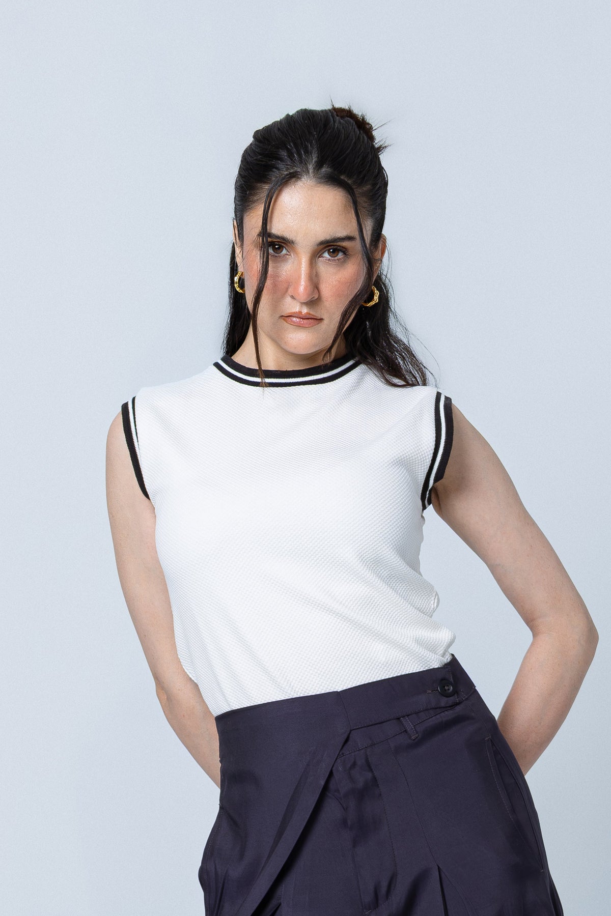 Monochrome Sleeveless Top