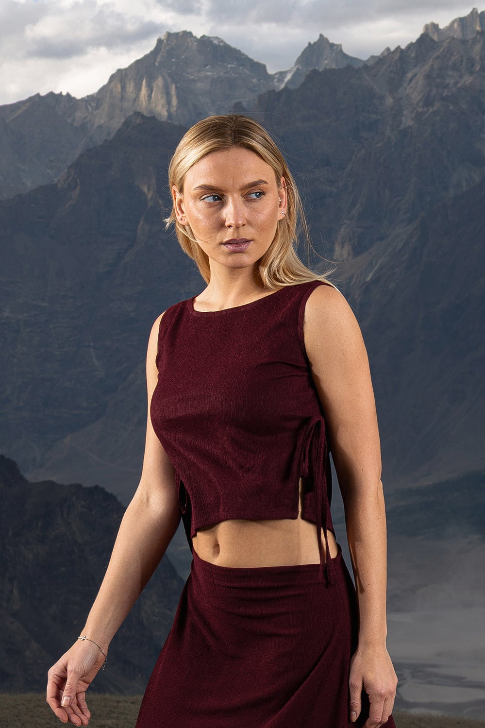 Crimson Pullover Blouse